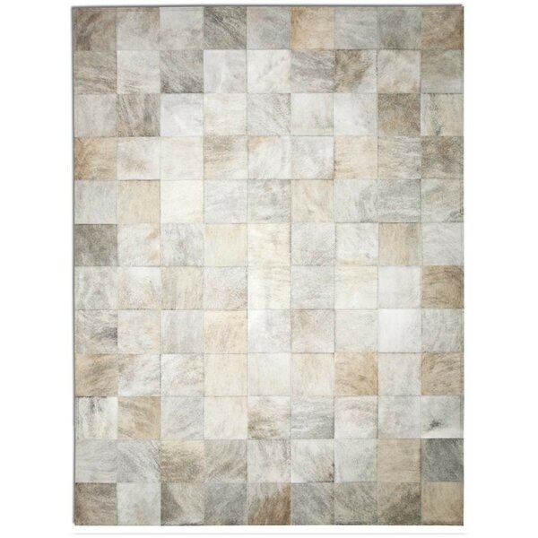 Pure Rugs Patchwork Cowhide Park Light Brindle Area Rug 